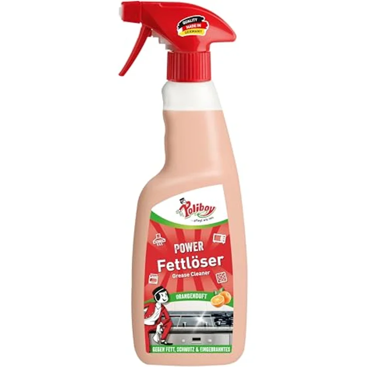 Poliboy 500 ml Power Fettlöser, Küchenreiniger gegen Fett, Eingebranntes & Schmutz mit natürlichem Orangenduft – Bild 1