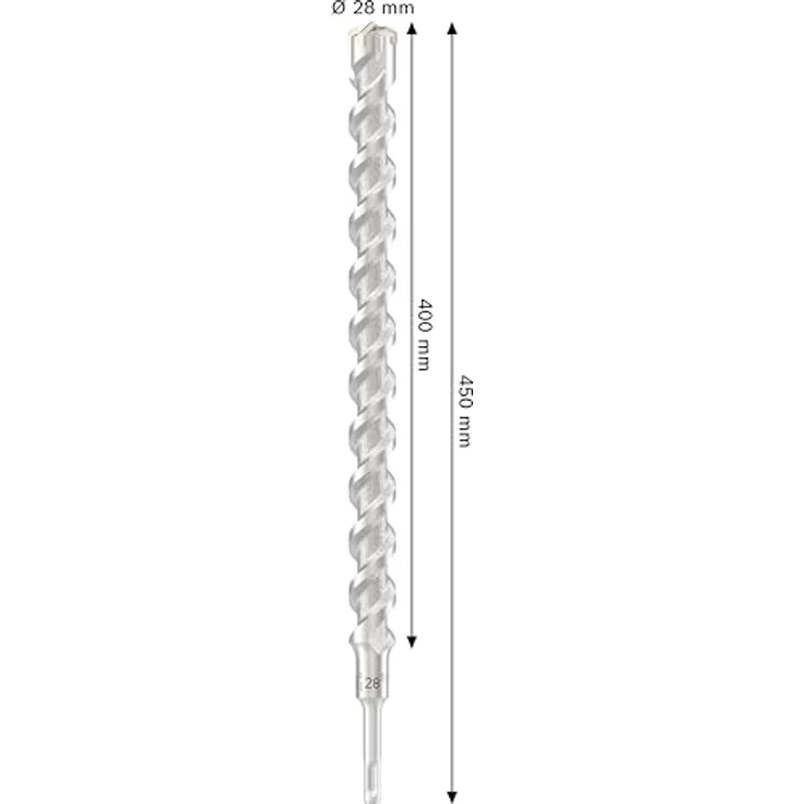 Bosch PRO SDS plus-5X Hammerbohrer, Ø 28 mm für Stahlbeton, langlebig und effizient, 28×400×450 mm – Bild 3