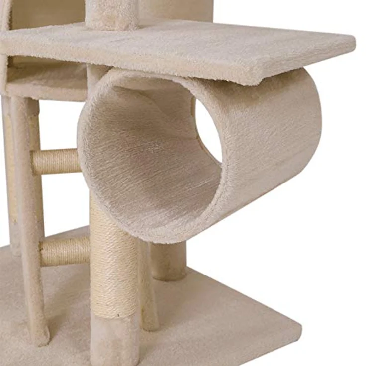 lionto Kratzbaum XXL Kletterbaum Katzenkratzbaum Katzenbaum höhenverstellbar 230-250 cm, beige – Bild 5