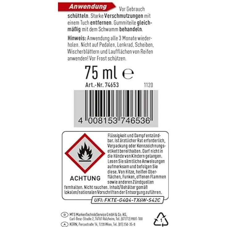 Nigrin Gummipflege 75 ml mit Rapsöl – Bild 5