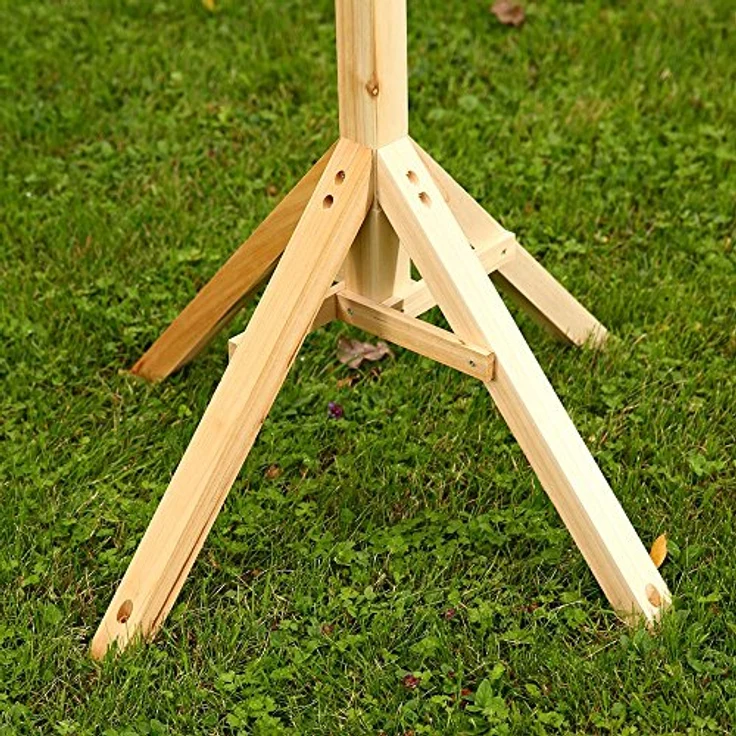 Melko Vogelhausständer aus unbehandeltem Holz für Vogelhaus Futterhaus Vogelhäuschen, 66,5 x 66,5 x 105 cm – Bild 5