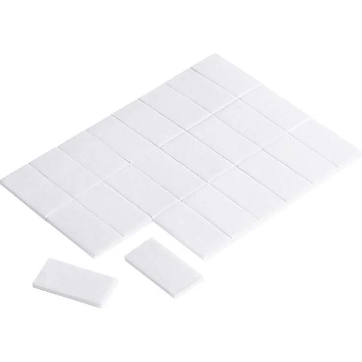 TRU Components Doppelseitige Klebepads Weiß 25mm x 13mm, 24 Stück, für glatte Oberflächen, wiederablösbar, bis 200 g belastbar
