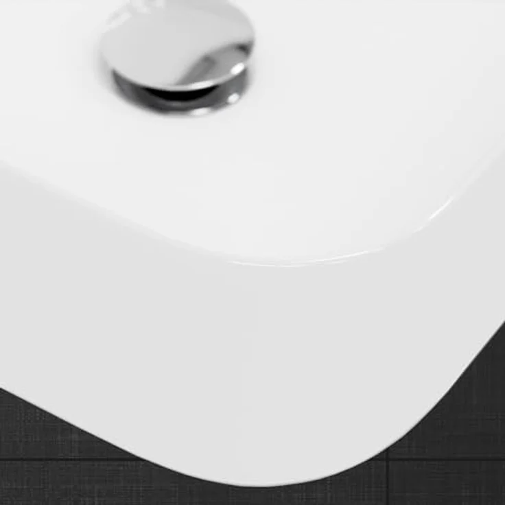 ecd germany Waschbecken Quadratischform ohne Überlauf 480x380x140 mm Weiß aus Keramik – Bild 7