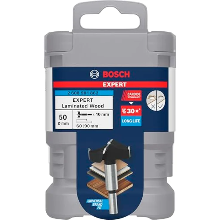 Bosch EXPERT Laminated Wood Scharnierlochbohrer, 15mm, Hochleistungs-Carbide-Spitze für splitterfreies Bohren in Schichtholz – Bild 3