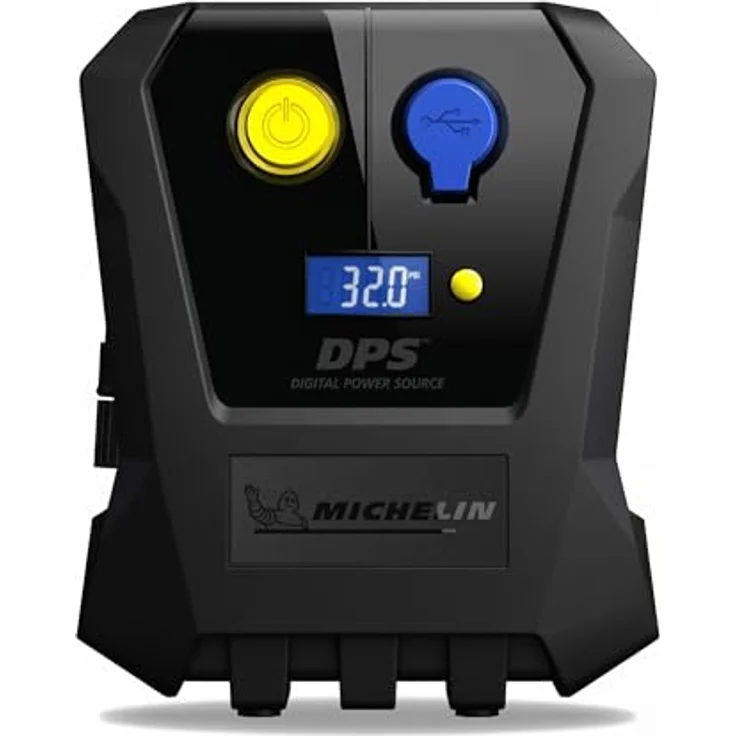 MICHELIN 12V Luftkompressor Micro, Programmierbare digitale Reifenpumpe mit präzisem LED-Display und USB-Anschluss, ideal für Auto, SUV und Fahrrad – Bild 3