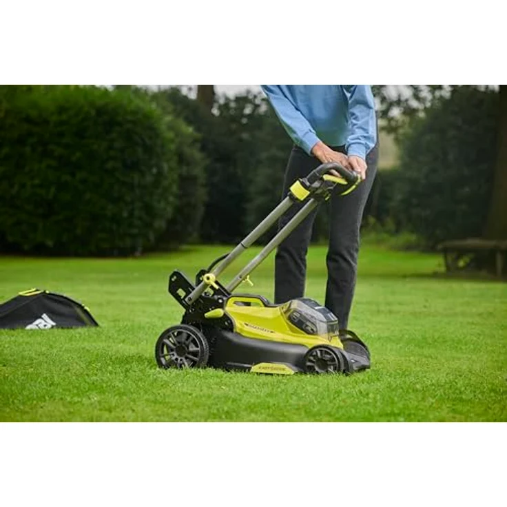 RYOBI 18 V ONE+ Brushless Akku-Rasenmäher RY18LMX40C-150, 40 cm Schnittbreite, 7-fache Höhenverstellung, Akku & Ladegerät - grün – Bild 4