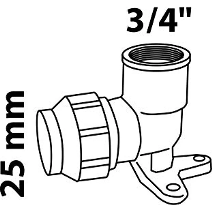 Kirchhoff Wandscheibe aus Messing für HDPE Rohr, 25 mm x 3/4"IG, DVGW geprüft, Trinkwasserqualität, Made in EU – Bild 2