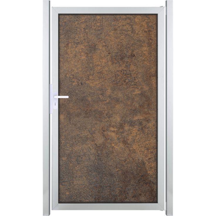 GroJa Einzeltor 'Premo', HPL Gartentor in Rostbraun/Silber, 100 x 180 cm, robust und einfach montierbar