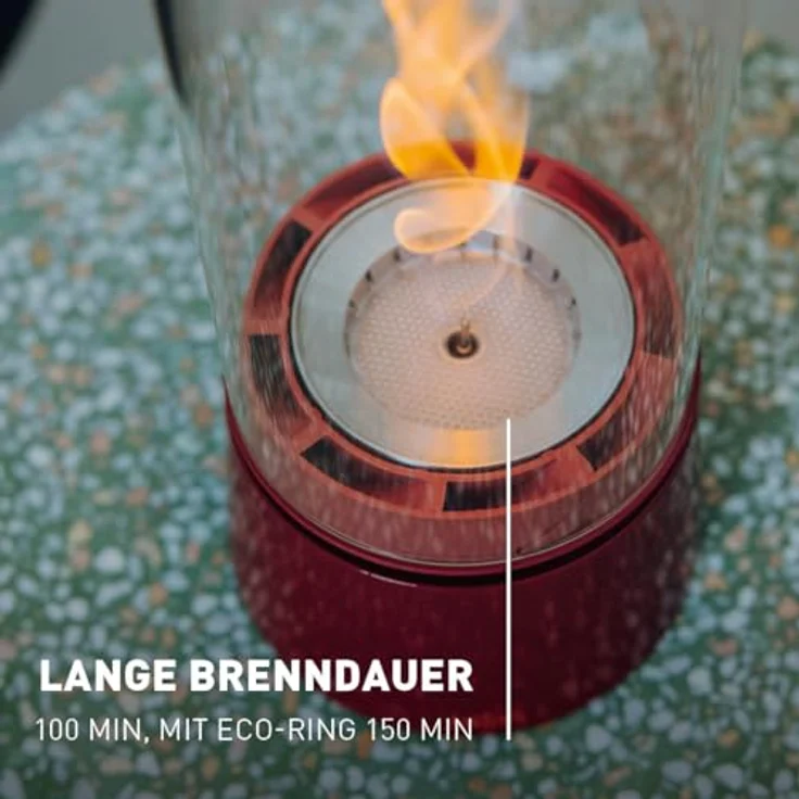 höfats Spin air 1200 Rot, Tischfeuer für Indoor & Outdoor mit Bioethanol-Brenner, emaillierter Gussfuß und langer Brenndauer – Bild 5