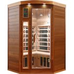 Dewello Infrarotkabine Infrarotsauna LAKEFIELD PRO Zeder 120cm x 120cm inkl. Vollspektrumstrahler, Bodenstrahler