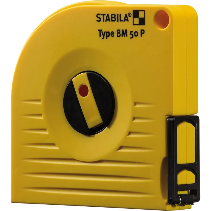 STABILA Bandmaß BM 50 P, 10 m, polyamidbeschichtetes Stahl-Messband, mit Universalhaken