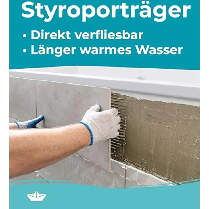Calmwaters® Acryl Premium Badewanne Komplettset 200x90 cm, Duo-Badewanne für 2 Personen, Made in EU, mit Wannenträger & Ablaufgarnitur, pflegeleichtes Sanitäracryl, vollisoliert – Bild 3