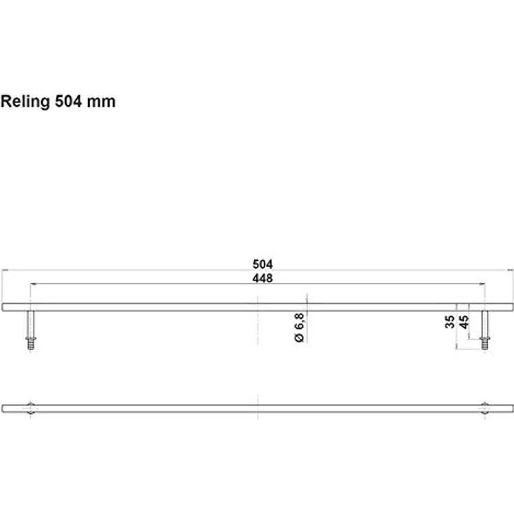 Kesseböhmer Möbelbeschlag Kesseböhmer DA-Reling 504 - 810 mm Silber Pulverbeschichtet, Metall, Gesamtlänge 504 mm – Bild 3