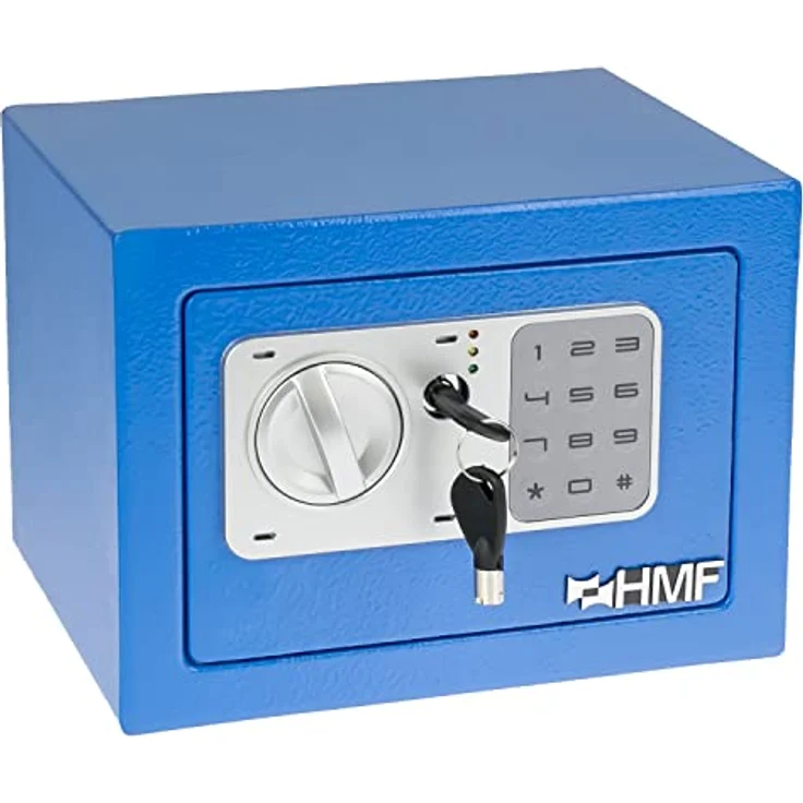 HMF 46126-05 Safe Tresor klein mit Zahlenschloss, Möbeltresor | 23 x 17 x 17 cm | Blau – Bild 5