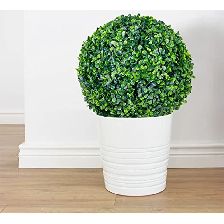 Decovego Deko Buchsbaum 28 cm Künstlich Buchsbaumkugel Kugel Kunstpflanze - Echte Optik, Hochwertiges Material, Für Innen- und Außenbereich geeignet – Bild 5