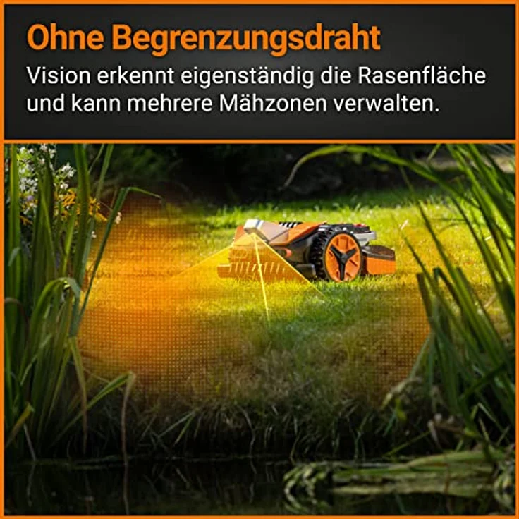 WORX Landroid Vision M600 Mähroboter WR206E.1 für Gärten bis 600m² - intelligenter Mähroboter ohne Begrenzungskabel – WLAN & Bluetooth – aktive Hindernisvermeidung mit KI-Technologie – APP Steuerung – Bild 3