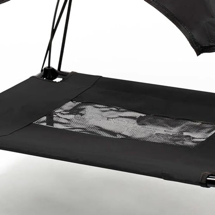 Wiltec Hundebett mit Dach Schwarz 122x91x16cm Größe XL bis 50kg Outdoor Katzenliege Haustier Schlafplatz Sonnendach - Preisvergleich – Bild 4