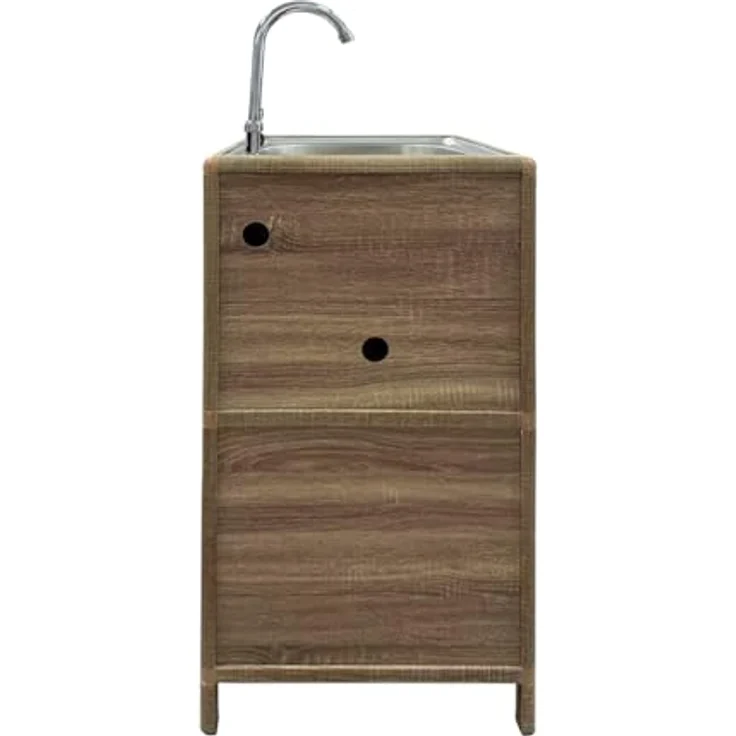 HTI-Living Küchenspüle Sonoma, Aluminium-Spüle mit Unterschrank, 46x41 cm, Edelstahl-Armatur für Garten und Camping – Bild 4