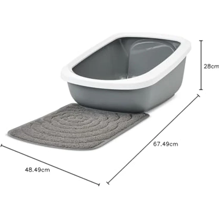 Nobby Aseo Jumbo, Katzentoilette mit Rand in mokka-weiß, extra groß für Katzen – Bild 4