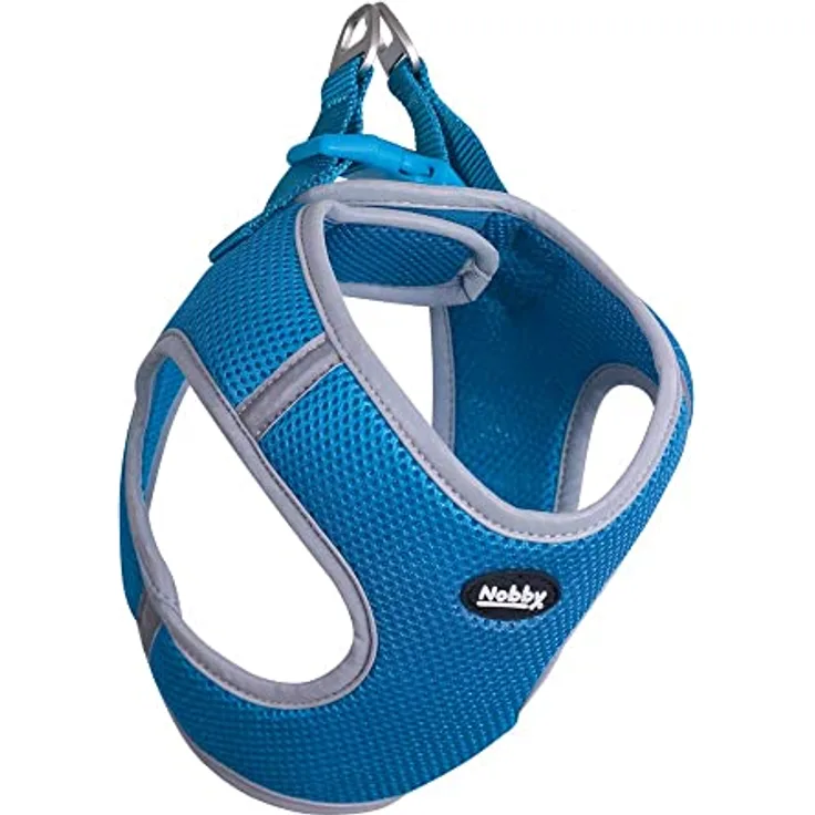 Nobby Mesh Geschirr DELIGHT, hellblau, M: Brust: 38-43 cm, Bauch: 45-50 cm, 20 mm, 1 Stück