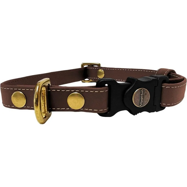Niggeloh Hunde-Halsband Halsung Biothane Noble, robust und elegant, Nussbraun