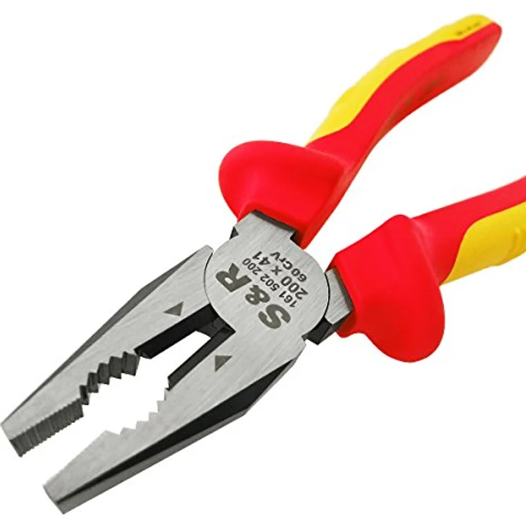 S&R VDE-Kombizange 180 mm, Universalzange 1000V, 60CrV Stahl HRC 58-65, phosphatiert, isolierte 2-Komponenten-Griffe, VDE-geprüft – Bild 2