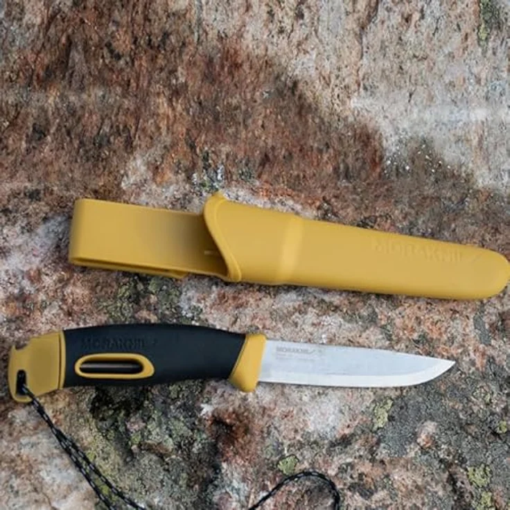 Morakniv Men's Spark Black, Outdoor-Messer mit rostfreier Schwedenstahlklinge, schwarzem TPE-Gummi-Griff und Feuerstarter – Bild 5