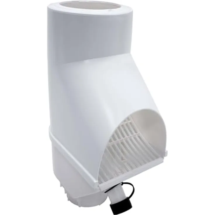 Jardinion Regenwasserfilter Laubabscheider, 30,5 x 12 x 17,5cm, für Fallrohre DN75/DN85/100mm, UV-beständig, weiß