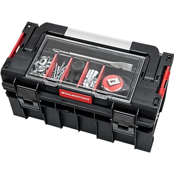 Tool Brothers RHINO L Werkzeugkoffer Handling+, stapelbar, 14 l, IP54, 450 x 260 x 240 mm, mit Organizer und verstellbaren Trennwänden – Bild 4