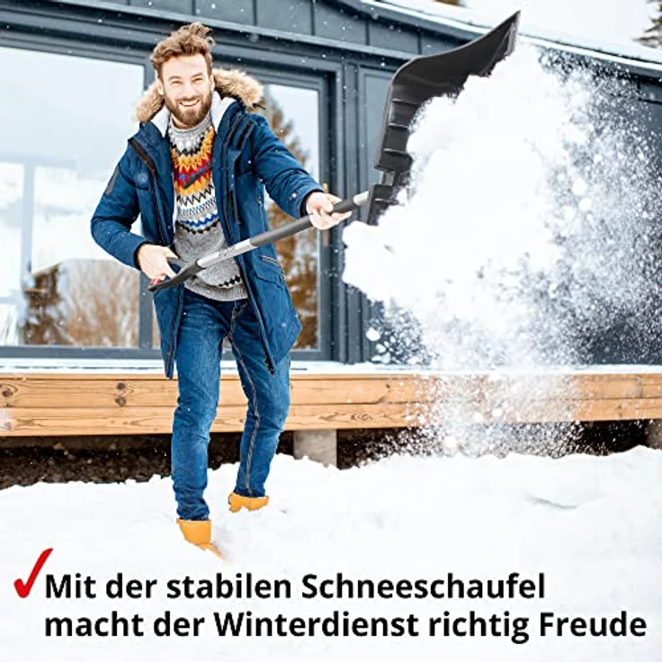 HECHT Schneeschaufel 5400 GT, 54 cm breites Kunststoffschild, stabiler Stahlstiel mit gummiertem Griff, Gesamtlänge 1,40 m – Bild 7