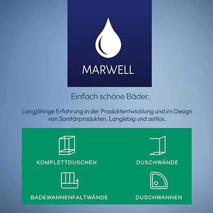 Marwell Komplettdusche Prime Style Schwarz/Weiß, BxT: 85x85 cm, Acrylwanne, langlebige Materialien, kalkabweisende Handbrause – Bild 8