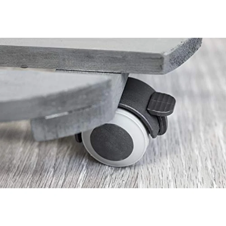 Metafranc Pflanzenroller Ø 300 mm - 60 kg Tragkraft - Kiefer-Platte - Grau - TPE-Rollen mit 2 Feststellern - Indoorroller - Blumenroller - Transporthilfe für Pflanzen - 825200 – Bild 5