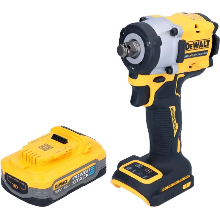 DeWalt DCF 921 N Akku Schlagschrauber, 18 V, 400 Nm, 1/2" Brushless, inklusive 5,0 Ah Powerstack Akku, ohne Ladegerät