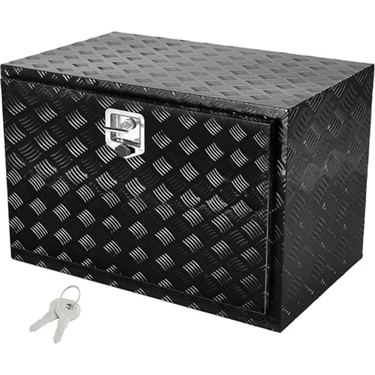 VEVOR Truckbox Werkzeugbox, Unterboden-Anhängerbox, abschließbare Aluminiumlegierung, 1219 x 432 x 457 mm, 50 kg belastbar, wasserdicht – Bild 1