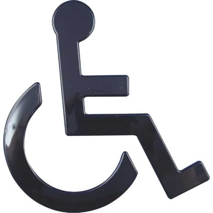 WC-Beschilderung "Rollstuhl" | Nylon | schwarz | Höhe: 150 mm | selbstklebend | 1 Stück