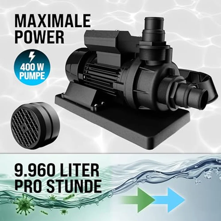 Monzana - Sandfilteranlage 9.960 L-h mit Vorfilter und XXL Tank + 700g Filterbälle Polysphere Filterwatte Filter Balls – Bild 3