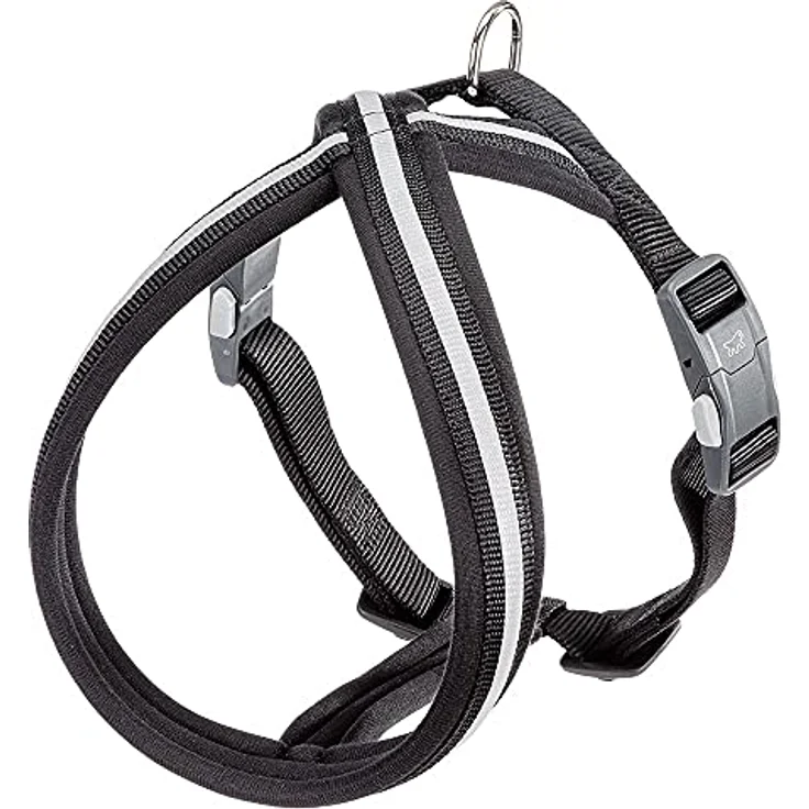 Ferplast Hundegeschirr Daytona Cross, Nylon mit weicher Polsterung, reflektierend, verstellbar, Magnetschnalle, Schwarz – Bild 1