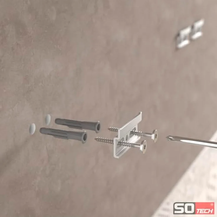 SOTECH 3 x Schrankaufhängung KOMPLETTSET weiß Wandhalterung Schrankträger Tragkraft 120 kg – Bild 5