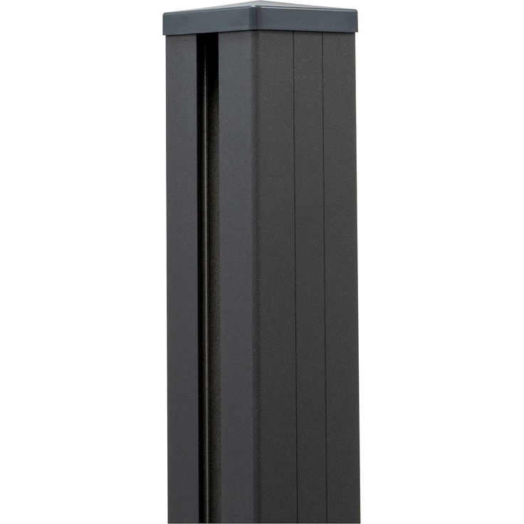 GroJa Pfosten Steckzaun Aluminium, anthrazit, 9 x 9 cm, 300 cm, pulverbeschichtet, inklusive Pfostenkappe, robust und stabil