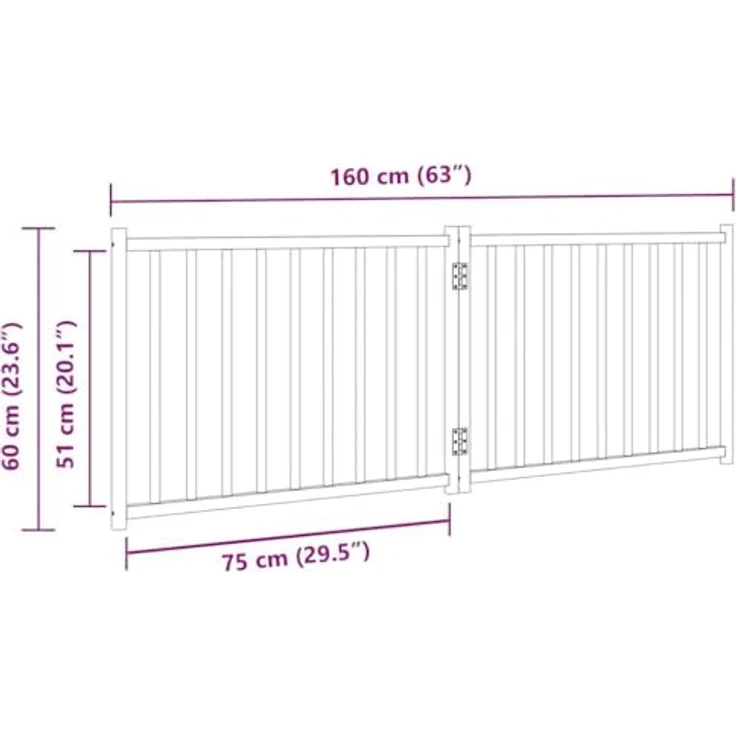 vidaXL Hundetor 3-TLG., Hundegitter Faltbar Pflegeleicht, Schutzgitter für Wohnzimmer Küche Treppe, Haustiertor Türschutzgitter, Weiß Massivholz Tanne – Bild 3