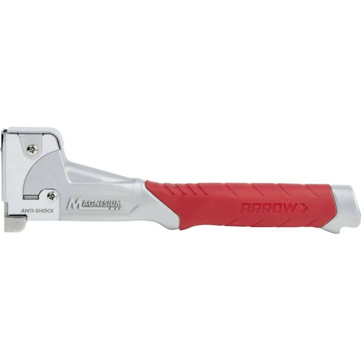 Arrow HT50MG 819097 Hammertacker, Hochleistungsgerät mit Magnesiumgehäuse für Klammern Typ 50, Klammernlänge 6-14mm, 160 Klammer Magazin