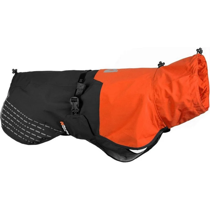 Non-stop dogwear Hunderegenmantel Fjord Raincoat orange/schwarz, wasserdicht mit atmungsaktiver Membran und reflektierenden Details – Bild 1