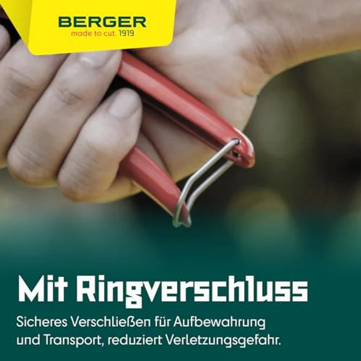 Berger Rasenkantenschere 2200 mit antihaftbeschichteten Klingen, für Linkshänder geeignet mittelgroß – Bild 7