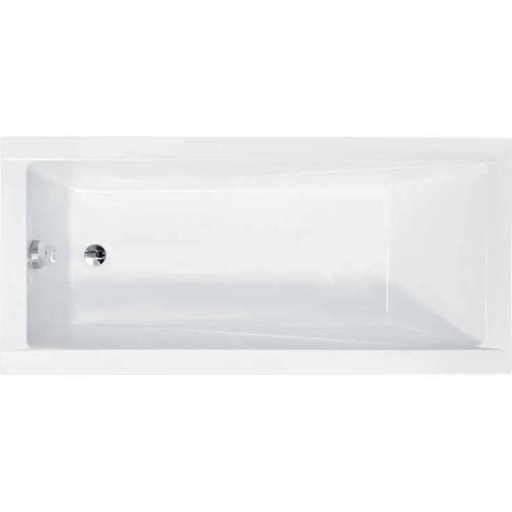 Bad Land Badewanne MODERN 120x70, Rechteck-Badewanne mit Wannenträger, Bambusablage, Kopfstütze KODI und Edelstahl-Ablauf