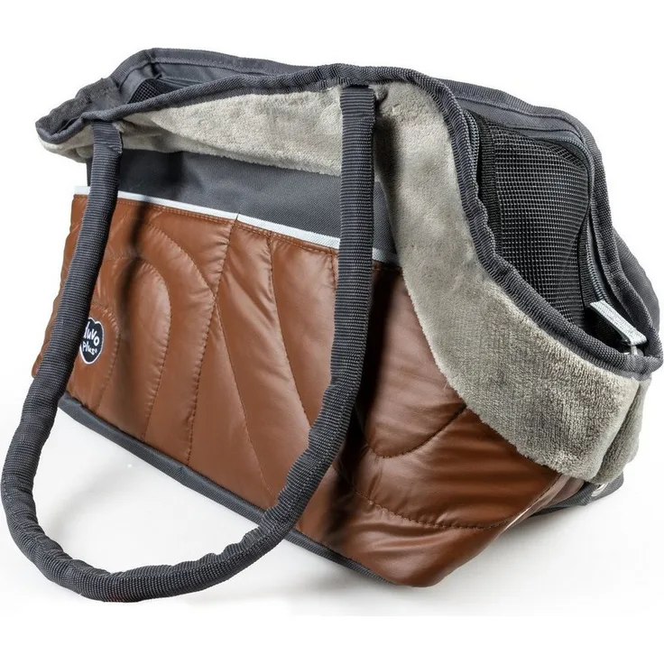 DUVO+ Paris Pet Bag Chic, Tiertransporttasche für Hunde bis 7 kg, karamell, 42 x 21 x 27 cm, mit abnehmbarem Kissen und Lüftungslöchern
