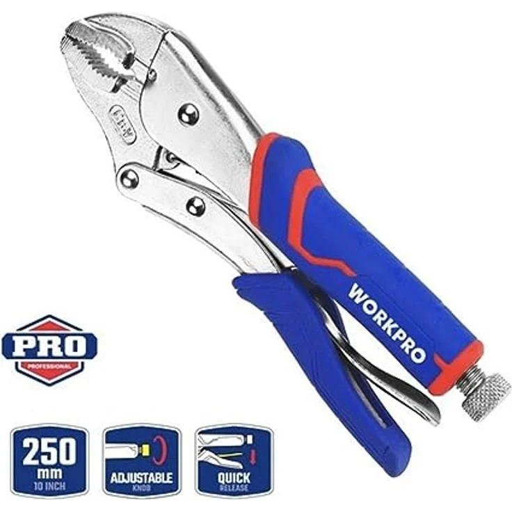 WORKPRO 250 mm CR-V gebogene Sicherungszange, Chrom-Vanadium-Stahlbacke, Druckbeständig, Drahtschneider, geschmiedet aus Hartstahl – Bild 2