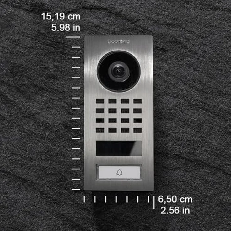 DoorBird Video-Türstation IP D1101V Aufputzmontage, Edelstahl V2A, gebürstet, Aufputzmontage POE Video-Türglocke D1101V-Aufputzmontage, Silber – Bild 2