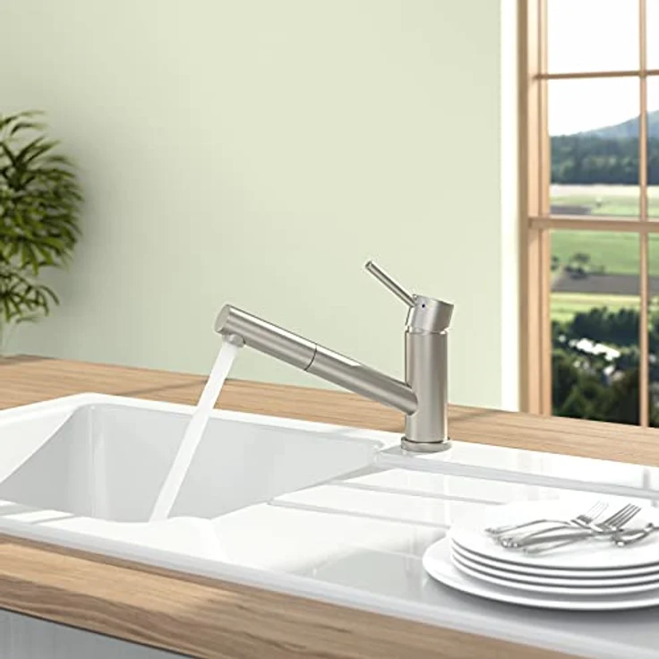 Villeroy & Boch Como Shower Küchenarmatur, Niederdruck mit ausziehbarem Brauseschlauch und schwenkbarem Auslauf – Bild 2