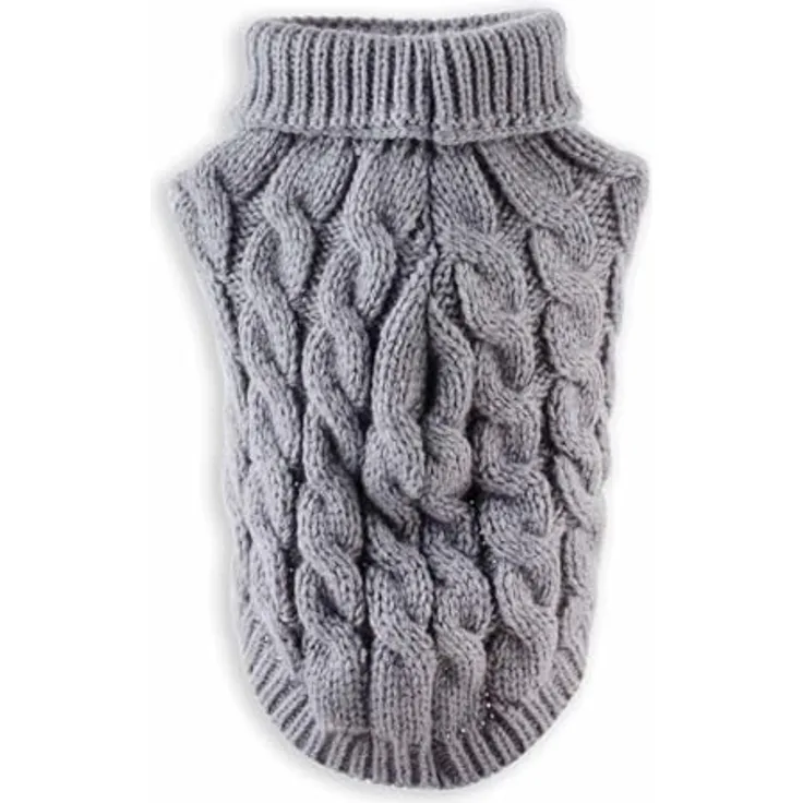 Monkimau Hundepullover, weich und wetterfest, Größen XS-XL, ideal für kleine bis mittelgroße Hunde und Katzen, Farbe Grau, S