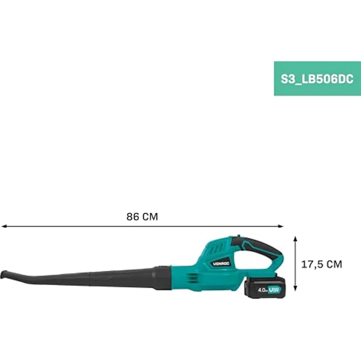 VONROC Akku-Laubbläser 20V 4.0Ah Komplett-Set, 180 km/h, 5 m³/min – Bild 3